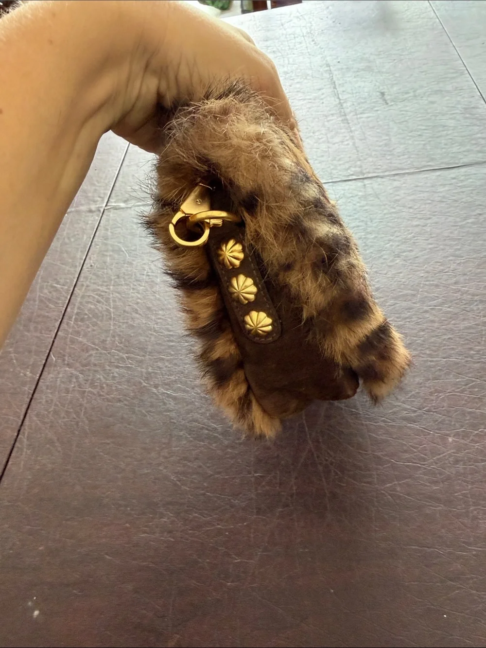 Eric Javits Leopard Print Faux Fur Clutch in Brown and Black NWOT